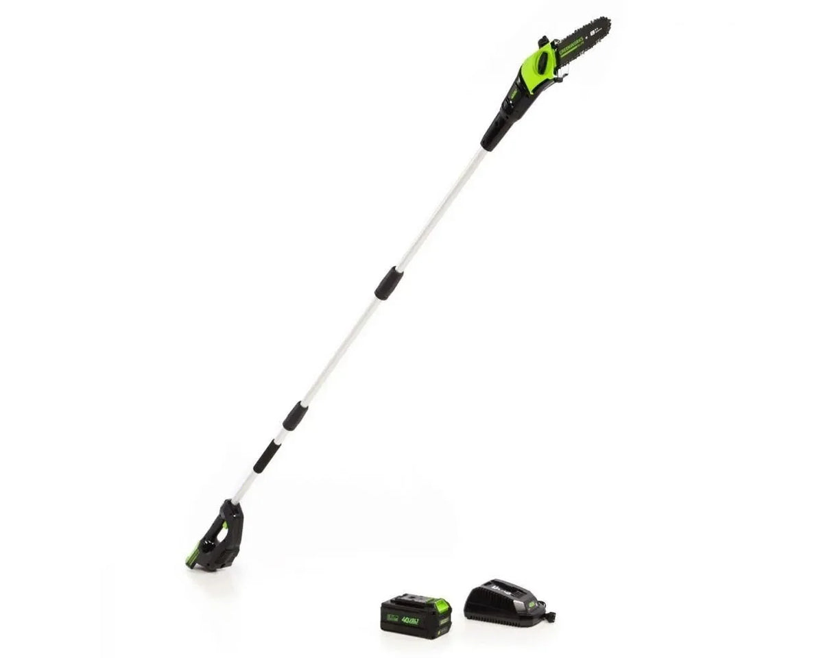 Greenworks 40V 8 Cordless Pole Saw with 2.0 Ah Battery and Charger， 1403702
