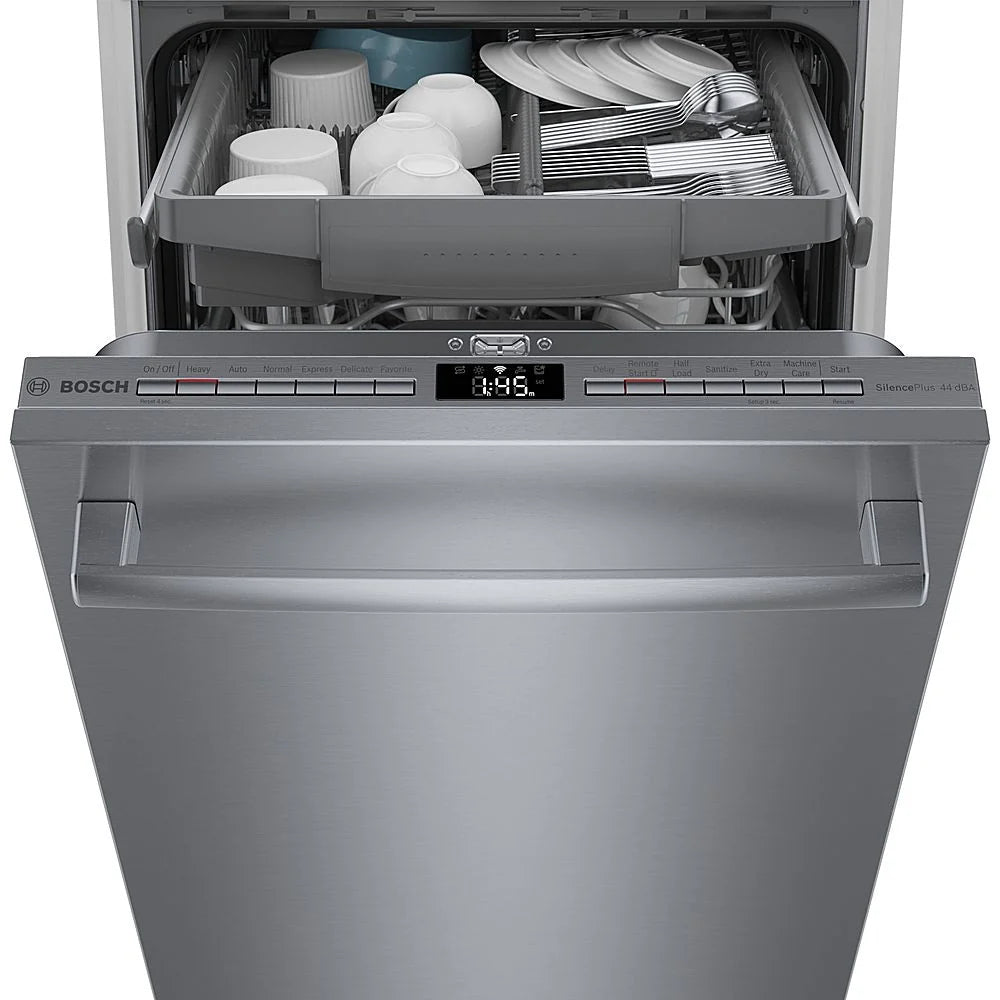 Bosch - 800 Series 18 Top Control Smart Built-In Dishwasher with 3rd Rack and 44 dBA - Silver