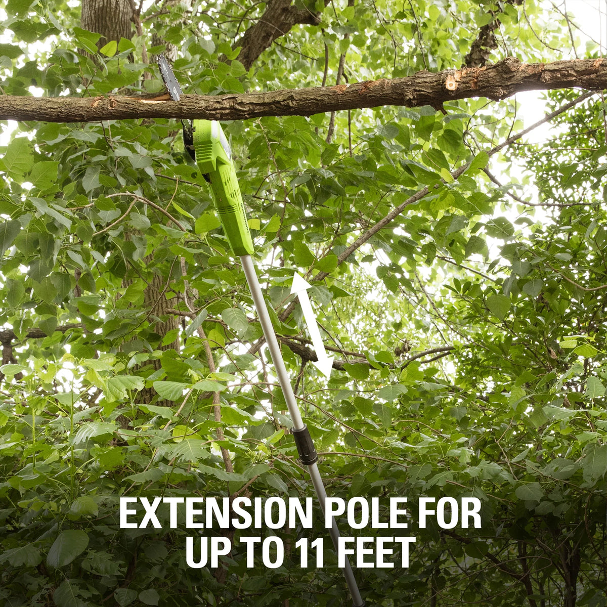 Greenworks 40V 8 Cordless Pole Saw with 2.0 Ah Battery and Charger， 1403702