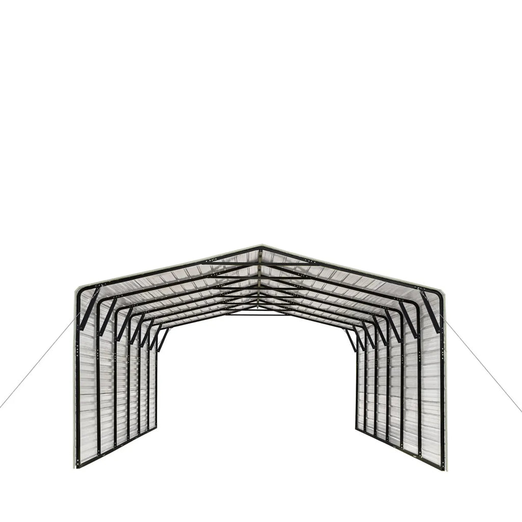TMG-CP2030F 20' x 30' All-Steel Carport Shed With 10' Enclosed Sidewalls