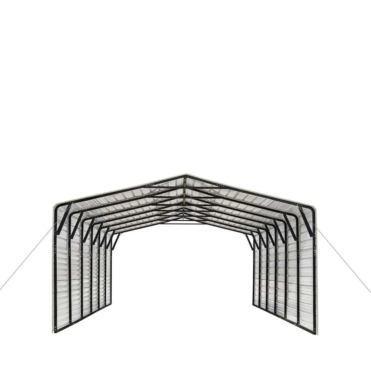 TMG-CP2030F 20' x 30' All-Steel Carport Shed With 10' Enclosed Sidewalls