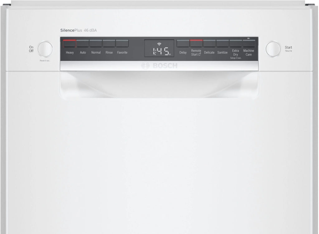 Bosch - 300 Series 18 Front Control Smart Built-In Dishwasher with 3rd Rack and 46 dBA - White