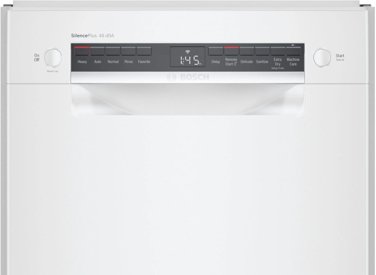 Bosch - 300 Series 18 Front Control Smart Built-In Dishwasher with 3rd Rack and 46 dBA - White