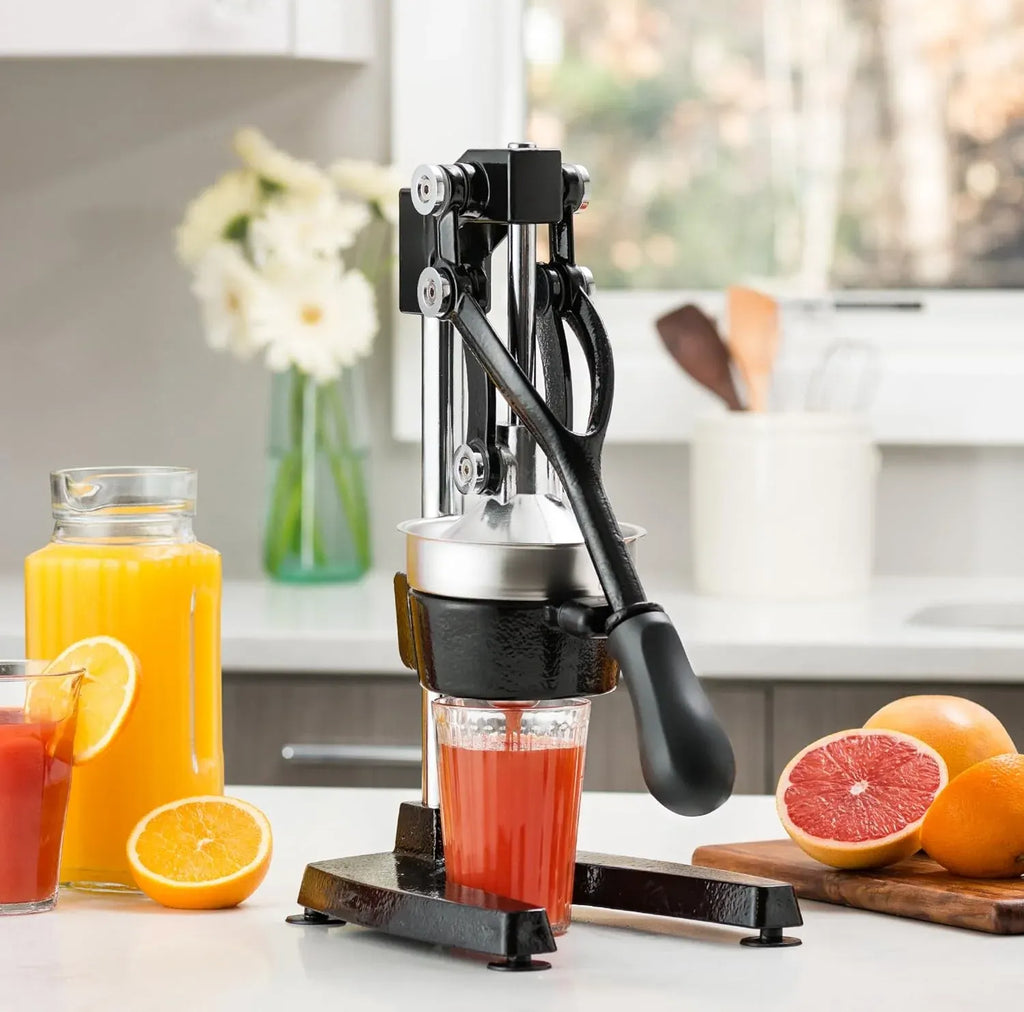 Gourmia GMJ9970 Large Citrus Juicer – Commercial Grade Press Orange, Grapefruit and Lemon Press Juicing -Extracts Maximum Juice – Heavy Duty Cast Iron Base and Handle - Non Skid Suction Foot Base
