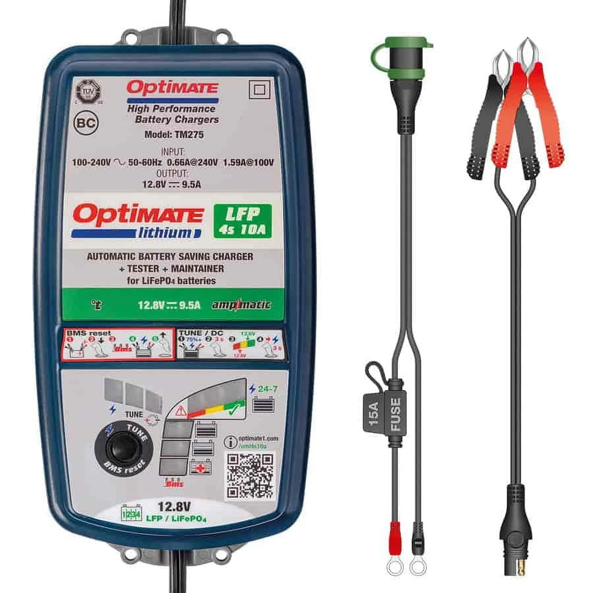 OptiMate TM-275 OptiMate Lithium 4s Battery Charger & Maintainer 12.8-13.2 V Bat