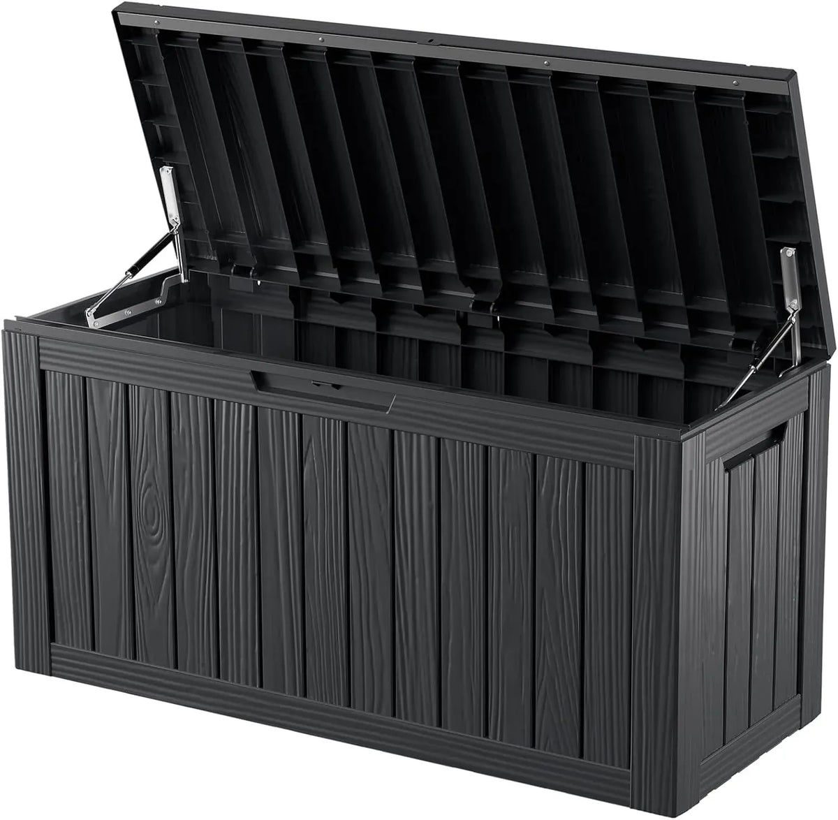 45 Gallon Waterproof Deck Box, Lockable Resin Storage Box for Patio Furniture Cushions Garden Tools and Outdoor Delivery Storage, Coffee