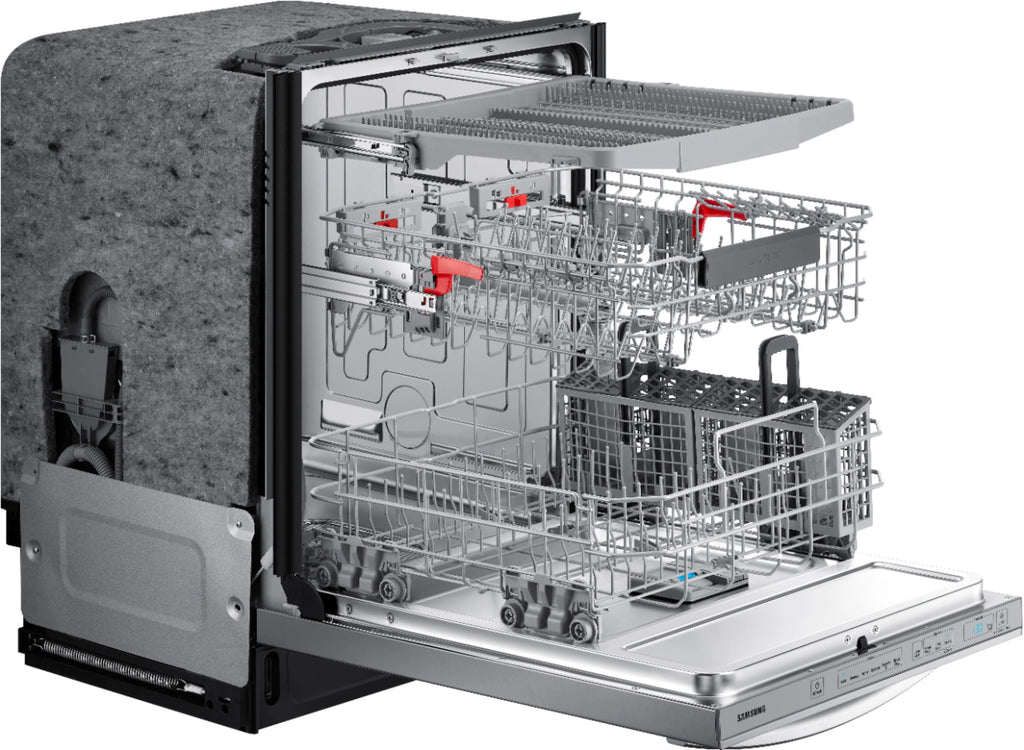 Samsung - StormWash 24 Top Control Built-In Dishwasher with AutoRelease Dry, 3rd Rack, 42 dBA - Stainless steel