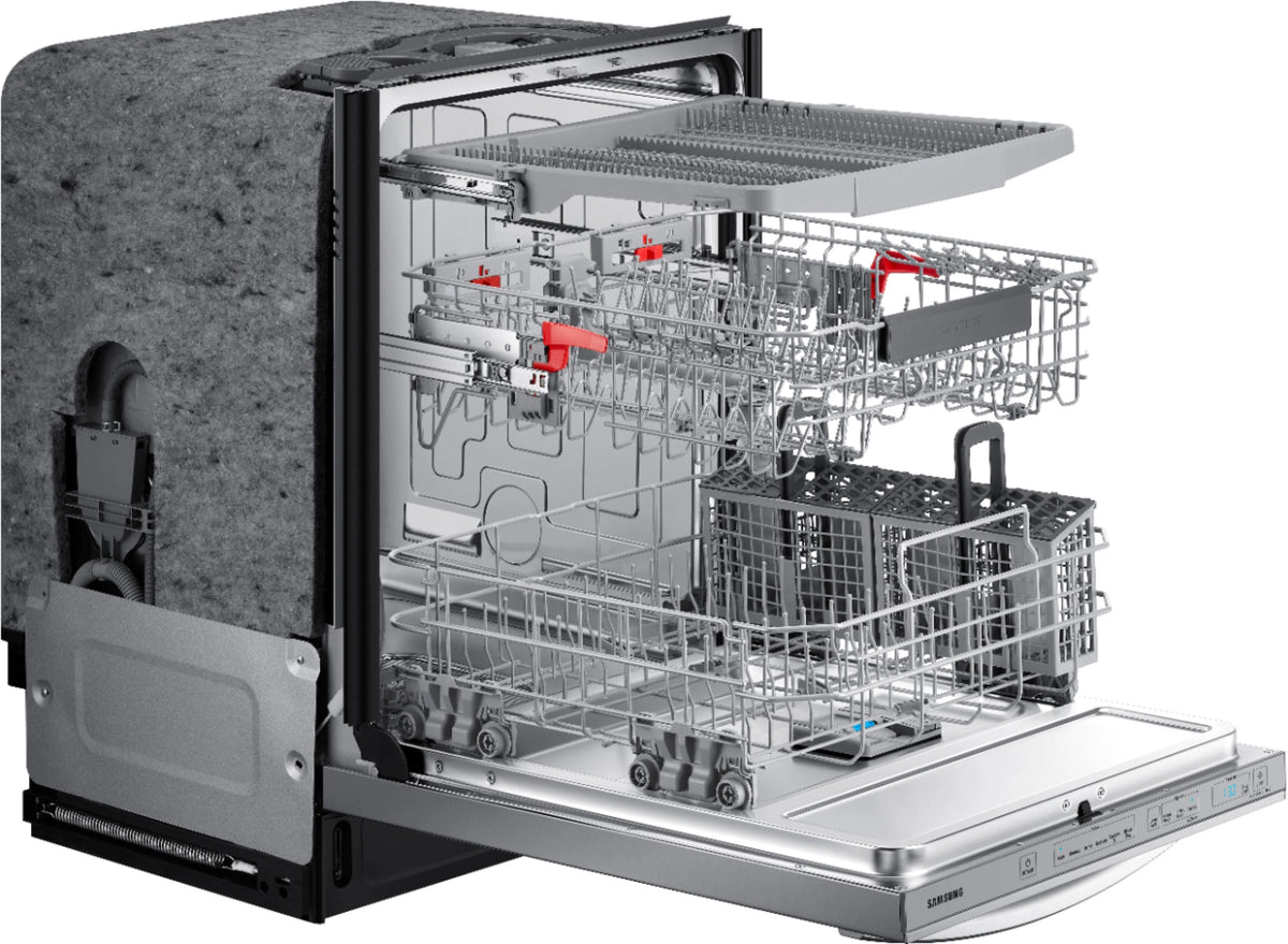 Samsung - StormWash 24 Top Control Built-In Dishwasher with AutoRelease Dry, 3rd Rack, 42 dBA - Stainless steel