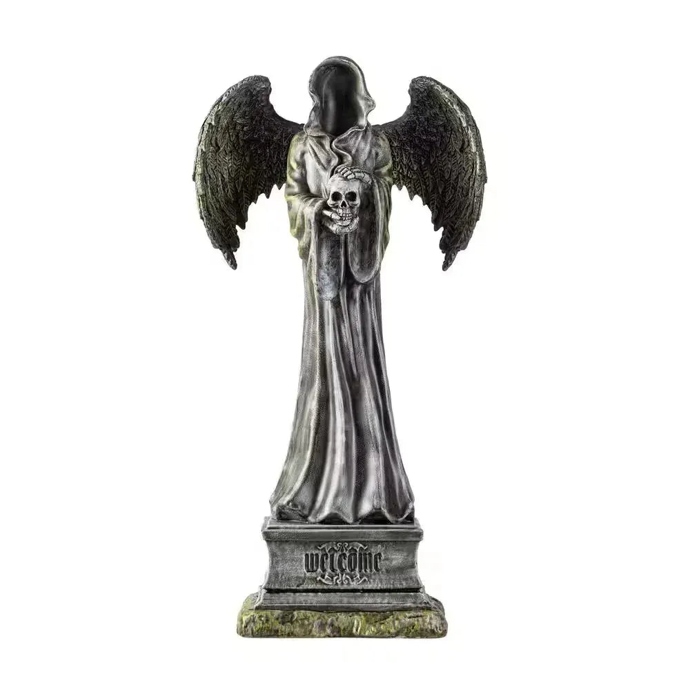 24 In. H Lighted Halloween Grim Reaper Resin Porch W/Timer Yard