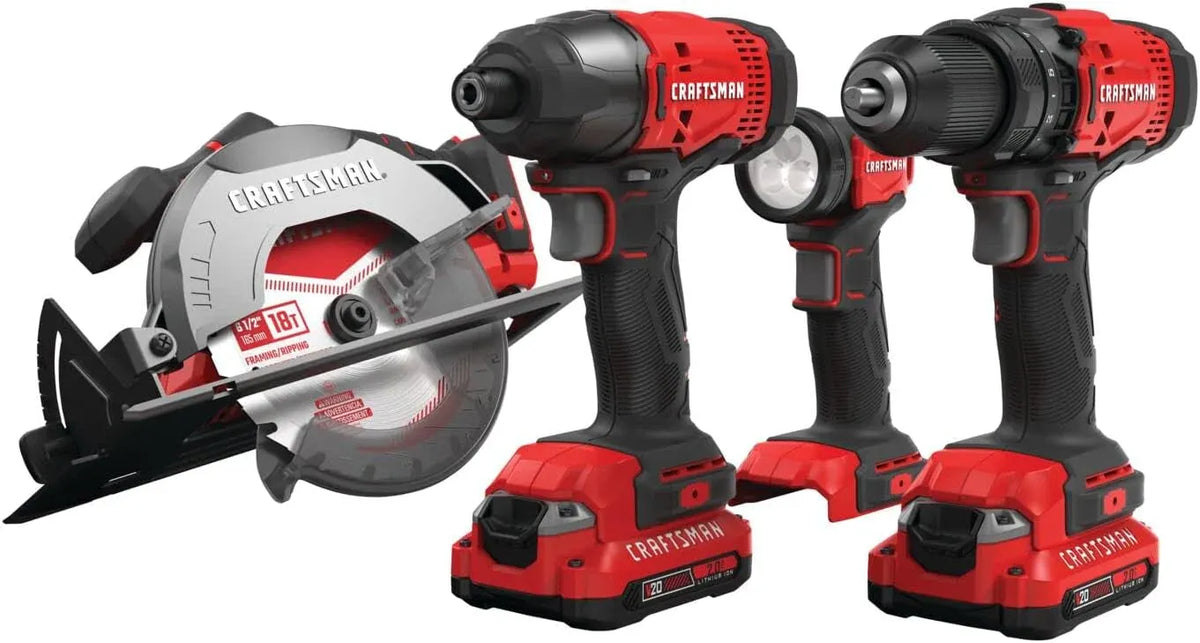 V20 MAX Power Tool Combo Kit, 4-Tool Cordless Power Tool Set (CMCK401D2AM)