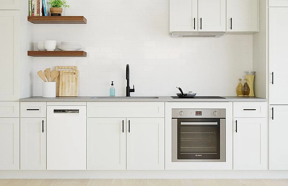 Bosch - 300 Series 18 Front Control Smart Built-In Dishwasher with 3rd Rack and 46 dBA - White