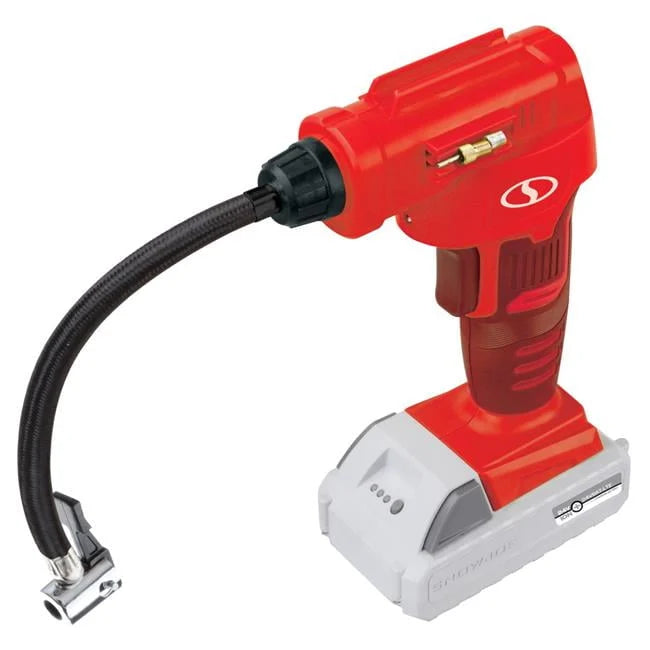 Sun Joe 24V-AJC-LTE-RED Cordless Portable Air Compressor with Nozzle Adapters, Automatic Digital Pressure Gauge, Built-in LED Light & Case | 24-Volt | 2.0-Amp (Red)