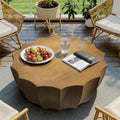 35 Outdoor Round Coffee Table Modern Stylish Design Waterproof & Moisture-Proof No Assembly Required Outdoor Coffee Table for Patio, Garden, Backyards - US Warehouse (White)