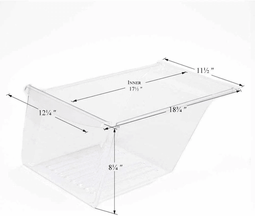 Clear Refrigerator Crisper Drawer Pan with Humidity Control and Tool-Free  Installation