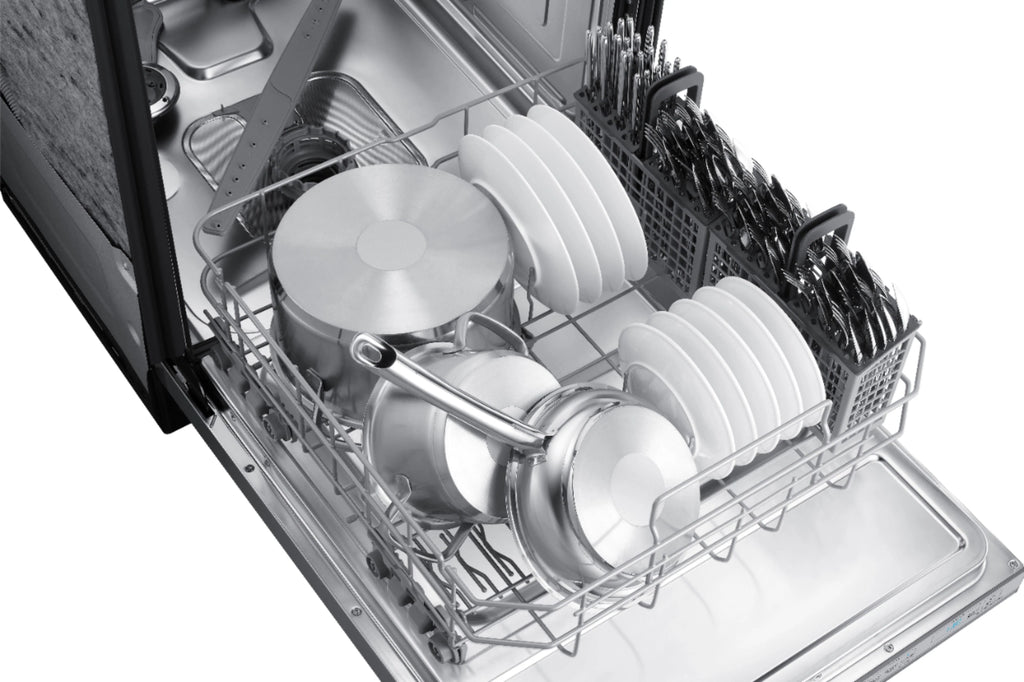 Samsung - StormWash 24 Top Control Built-In Dishwasher with AutoRelease Dry, 3rd Rack, 42 dBA - Stainless steel