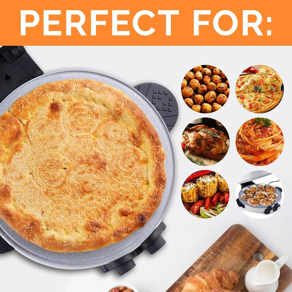 12 Electric Pizza Oven-Countertop Pizza Maker with Timer &Temperatures Control, Perfect for Pizzas/Pancake/Quesadillas/Cookies (12in)