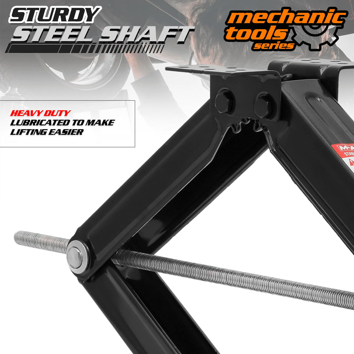 M-AUTO 2-Piece 2.5 Ton Scissor Jack, 5000lbs Heavy Duty Car Jack Lift Kit with Handle, RV Trailer Stabilizer Leveling Scissor Jacks Set, Black