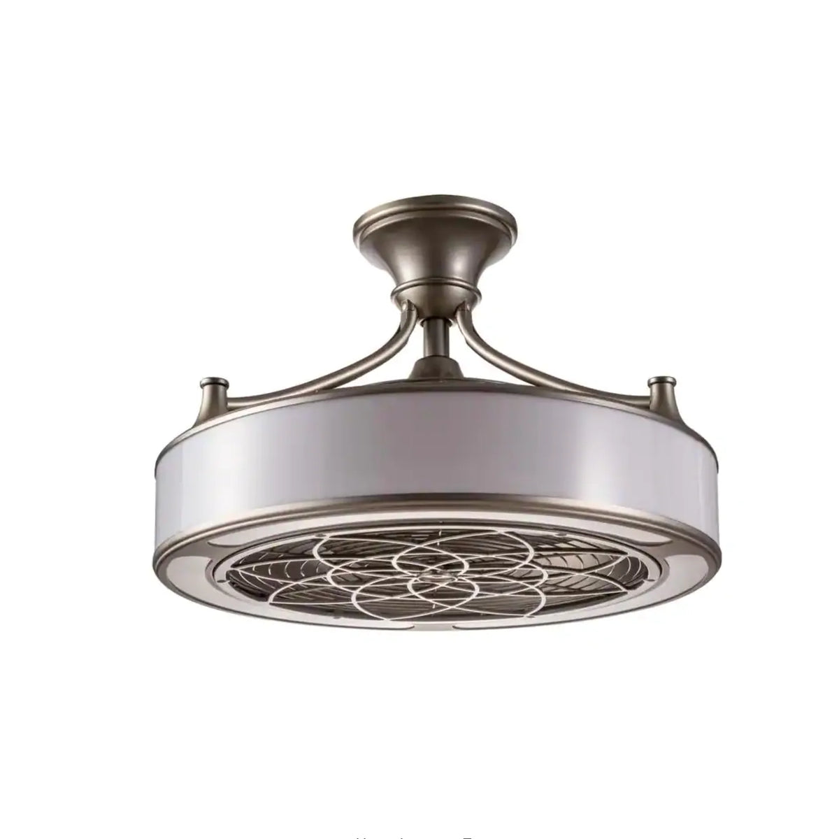 Home Decorators Collection Windara 22 in. LED Indoor/Covered Outdoor Brushed Nickel Ceiling Fan with Light Kit and Remote Control