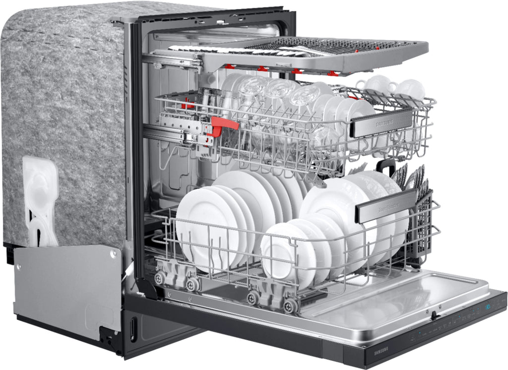 Samsung - Linear Wash 24 Top Control Built-In Dishwasher with AutoRelease Dry, 39 dBA - Black stainless steel