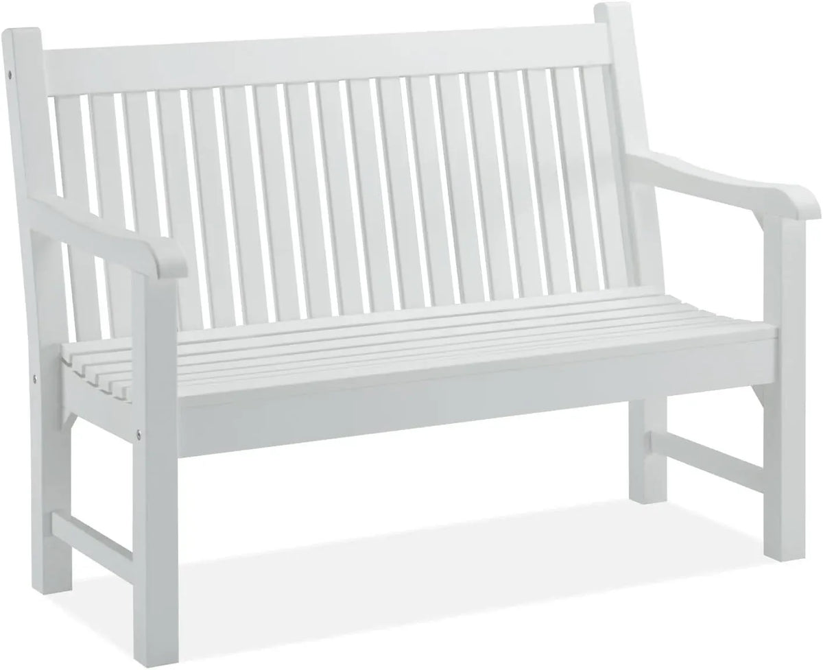 Psilvam Garden Bench, 2-Person Poly Lumber Patio Bench, All-Weather Outdoor Bench That Never Rot, Memorial Bench, Suit for Garden, Porch and Park (Black)