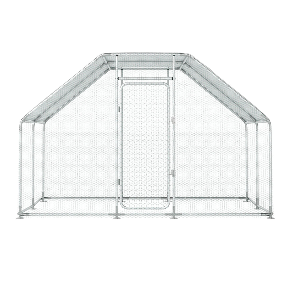 Large Metal Chicken Coop for 16 Chickens Walk-in Poultry Cage Hen Run House Rabbits Habitat Cage Spire Shaped Coop with Anti-Ultraviolet and Waterproof Cover for Outdoor Backyard Farm Use