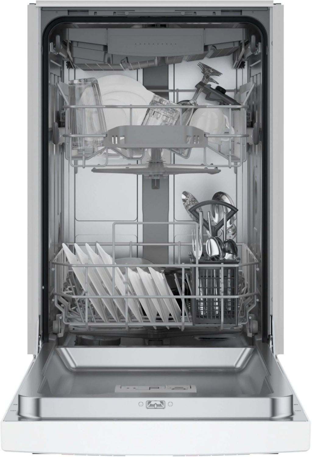 Bosch - 300 Series 18 Front Control Smart Built-In Dishwasher with 3rd Rack and 46 dBA - White