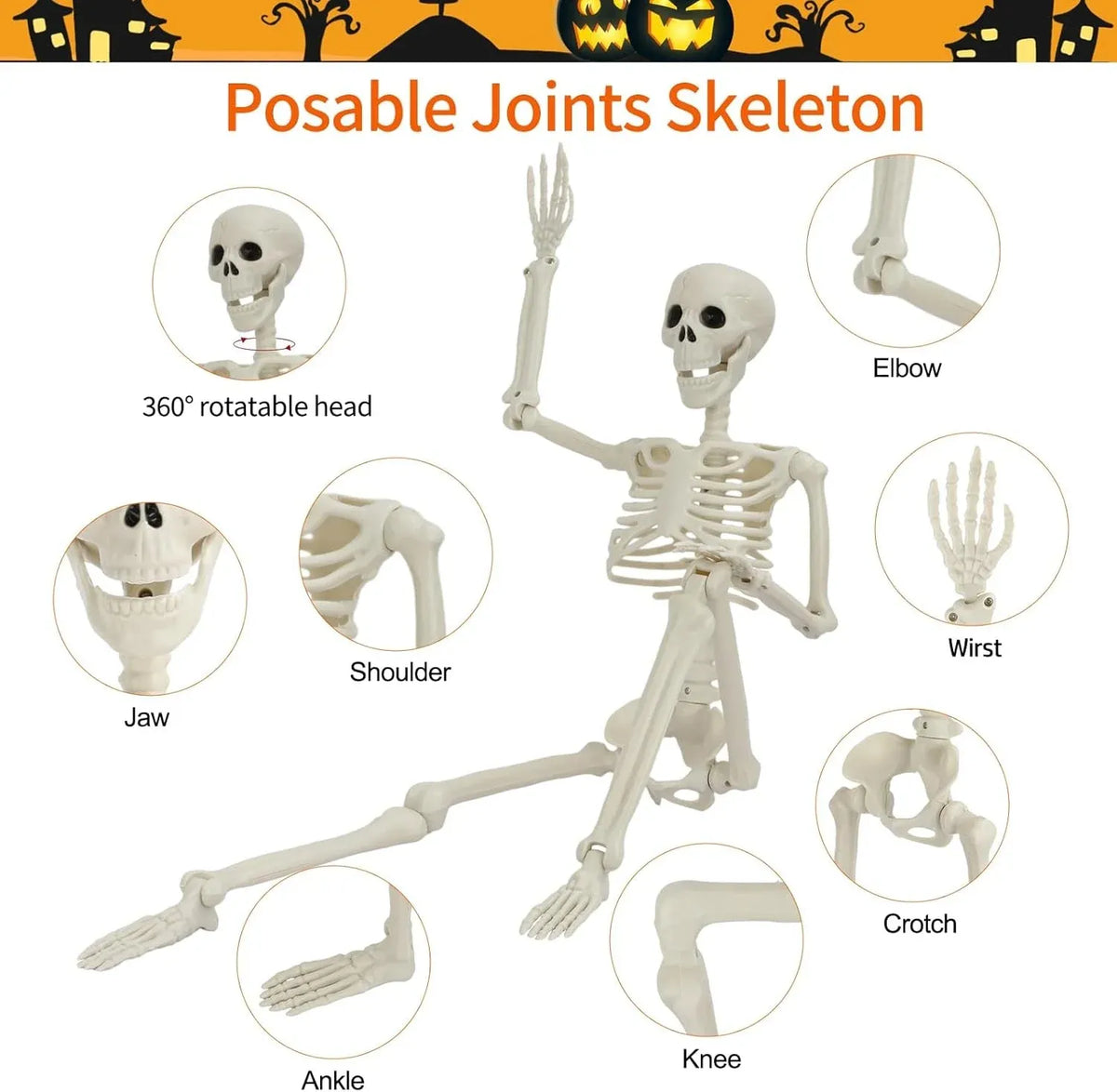 5 Pack Skeleton Halloween Decorations, 2 36 Decor with Style 1