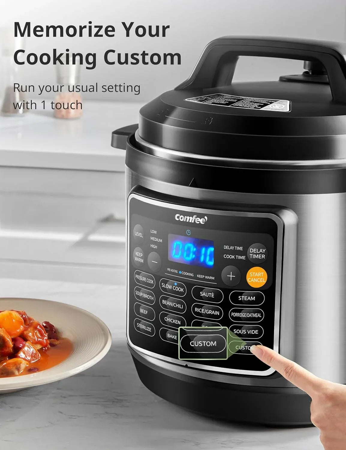 16 in 1 Electric Pressure Cooker Instant Multi Cooker Olla de Presion Non-Stick Pot Yogurt Maker Rice Cooker Slow Cooker Sauté Steamer 8 Quarts for Family Feast