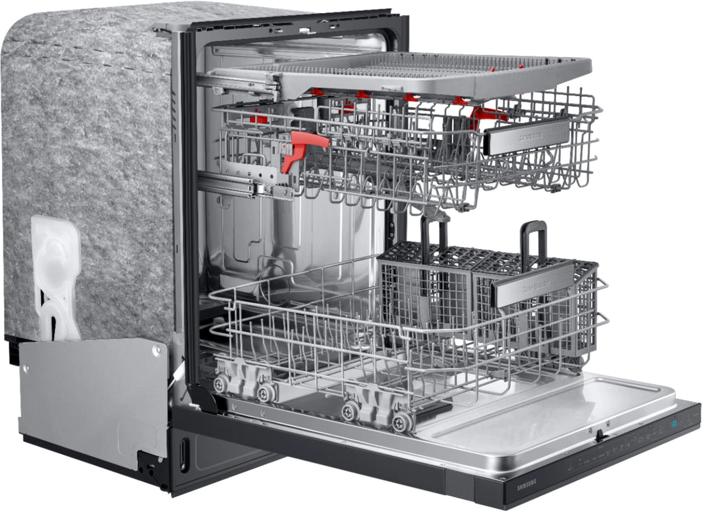 Samsung - Linear Wash 24 Top Control Built-In Dishwasher with AutoRelease Dry, 39 dBA - Black stainless steel