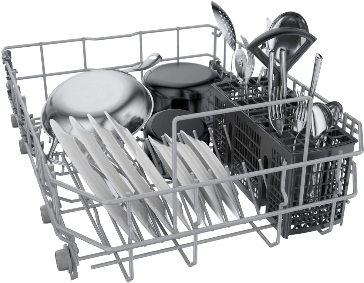 Bosch - 300 Series 18 Front Control Smart Built-In Dishwasher with 3rd Rack and 46 dBA - White