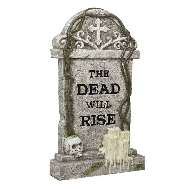 3 Ft Lighted Tombstone Outdoor Halloween Props Haunted House Decor For Home Yard