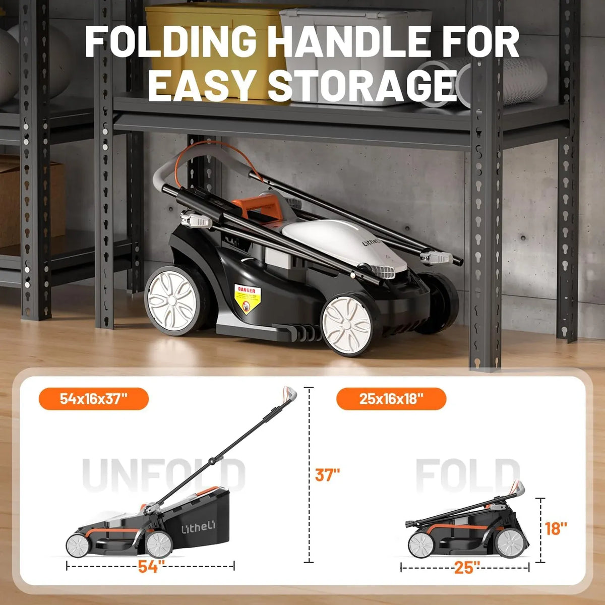 Litheli Cordless Lawn Mower 13 Inch, U20 Handy+ 20V Electric Lawn Mowers for Garden, Yard and Farm, 5 Heights Adjustment, Light Weight, 4 x 4.0Ah Portable Battery Included