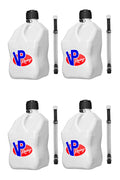 VP Racing Utility Jug 5.5 Gallon + Deluxe Hose - Mix and Match Between 11 Different Colors - Made in the USA (4 Pack, White)