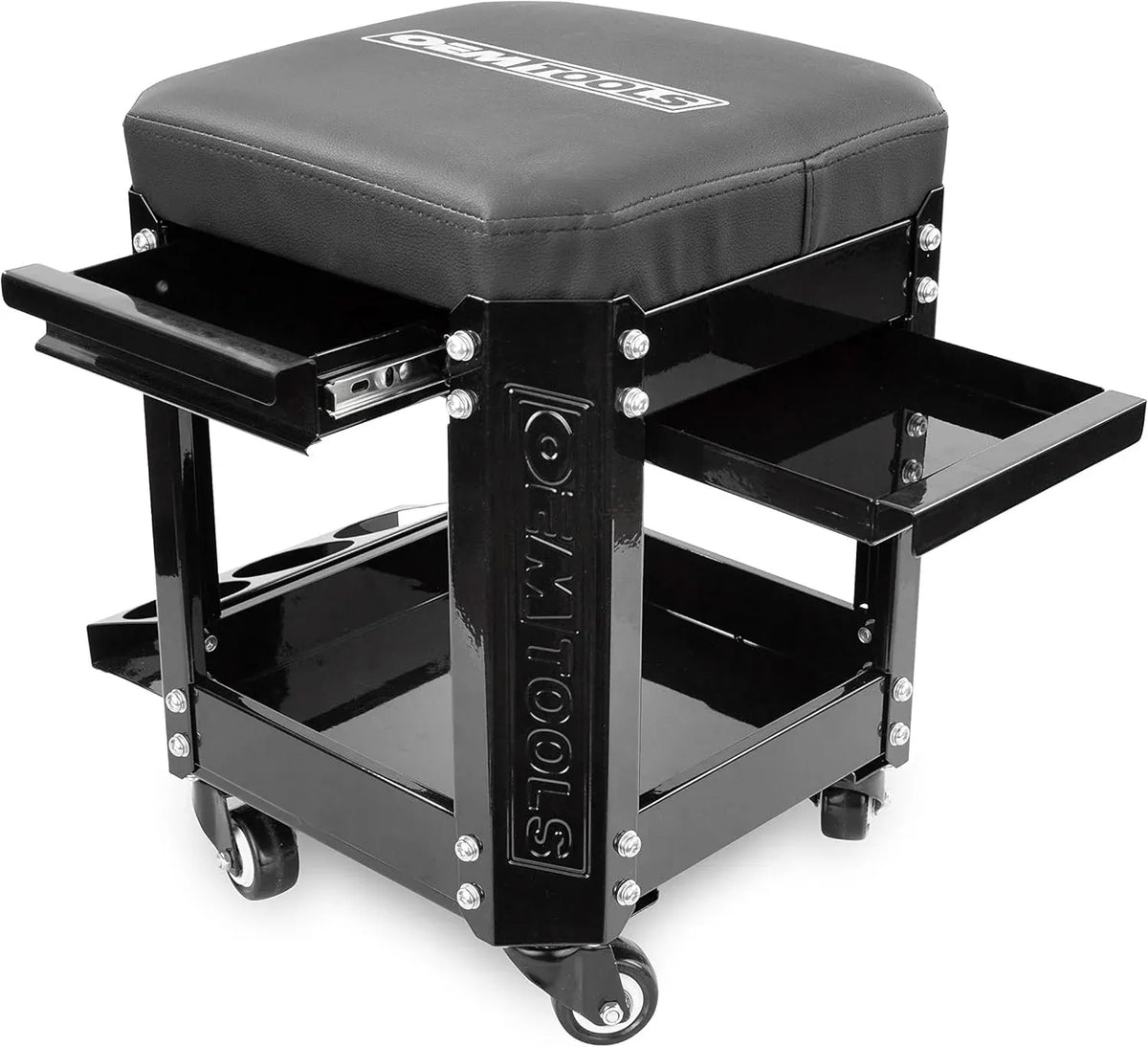 24994 Workshop Creeper Seat, Rolling Stool with Tool Storage, Mechanic Stool for Garage Work, 280 lb Capacity