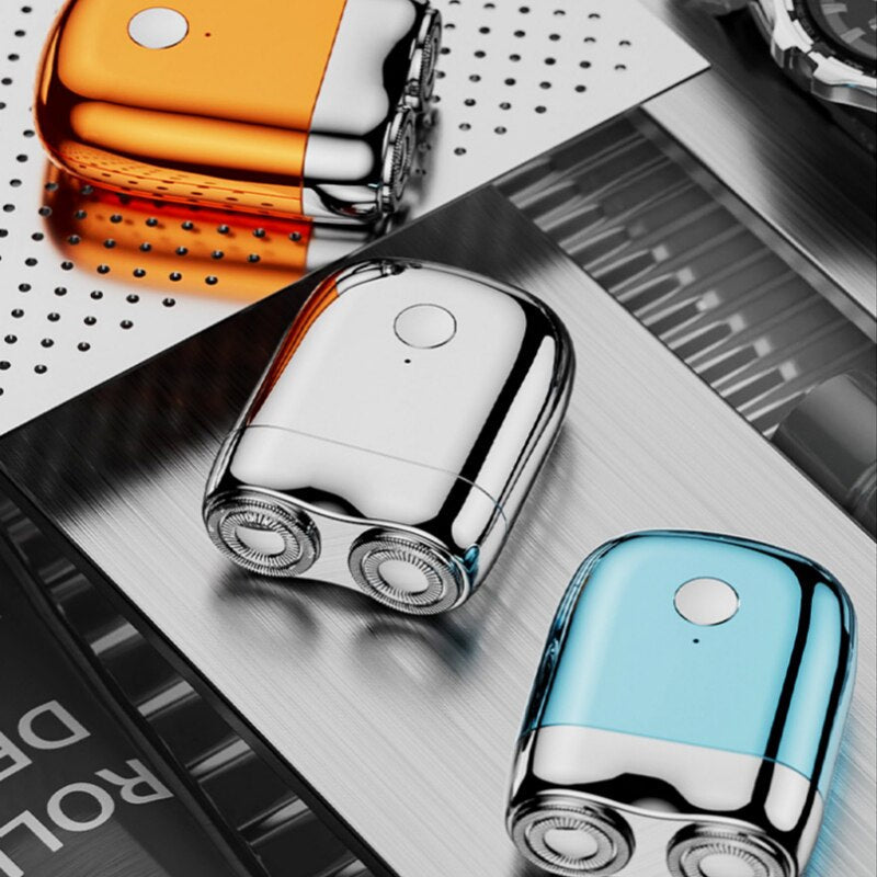 Compact Electric Shaver with Magnetic Charging Base and IPX7 Water Resistance