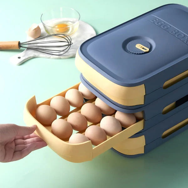 Egg Tray Holder with Rotating Date Dial and Stackable  Design