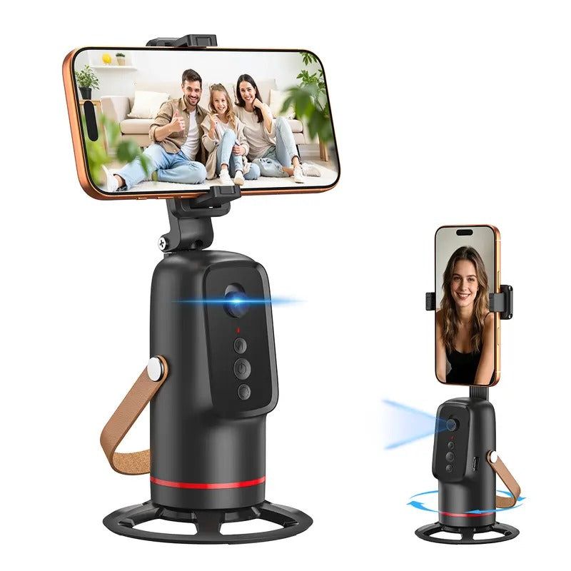 Auto Face Tracking Tripod, 360° Rotation, Gesture Control, Smart Phone Holder for Live Streaming, Vlogging and Video