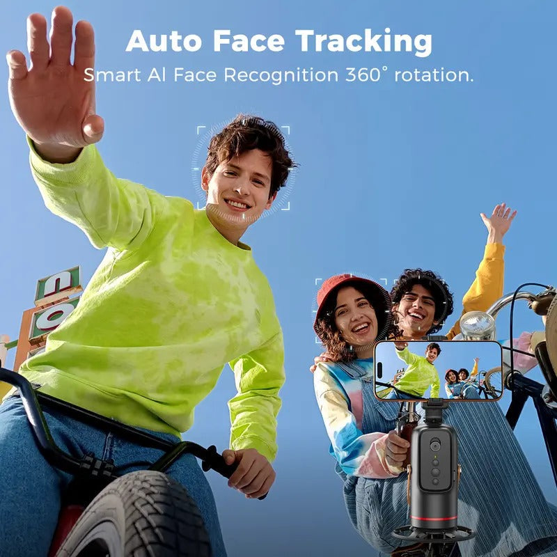 Auto Face Tracking Tripod, 360° Rotation, Gesture Control, Smart Phone Holder for Live Streaming, Vlogging and Video
