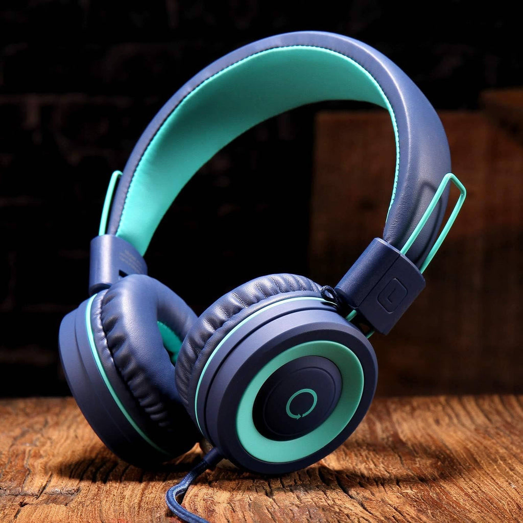 Foldable Kids On Ear Headphones for Children, Teens, Boys & Girls, Compatible with Smartphones, Tablets, School, Kindle & Airplane Travel