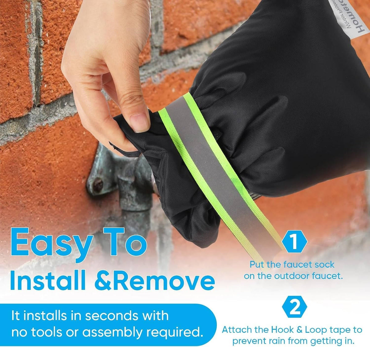 4 Pack Outdoor Faucet Covers for Winter, Insulated Spigot Covers 6.7x8.3 Inch, Waterproof Freeze Protection