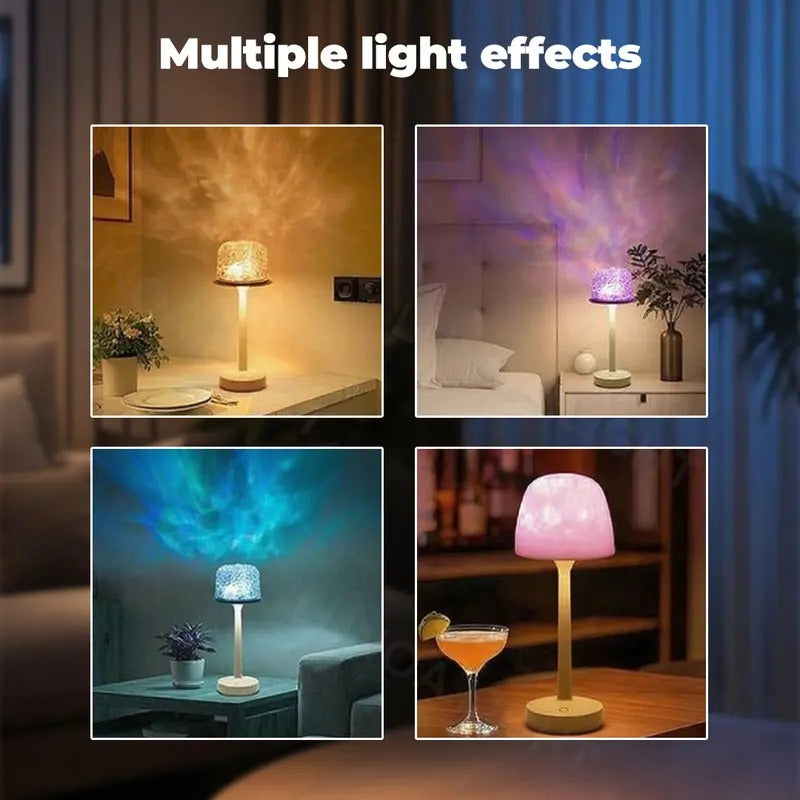 Aurora Ocean Wave Desk Lamp, 16 Color Water Ripple Ambient Light with Remote for Bedroom, Living Room and Study