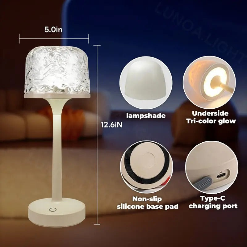 Aurora Ocean Wave Desk Lamp, 16 Color Water Ripple Ambient Light with Remote for Bedroom, Living Room and Study