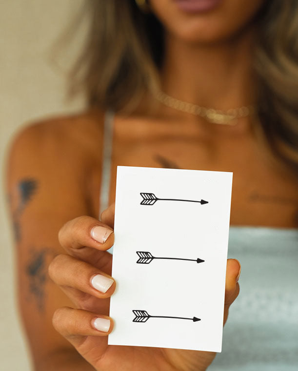 Black Arrow Water Transfer Temporary Tattoo, 2.5 x 4  Inches